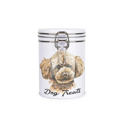 Purely Home Miniature Poodle Dog Treats Canister By Rhiannon ChaunceyMetal Clip Lid Food Storage Jar For Pet Food 700Ml from B&Q
