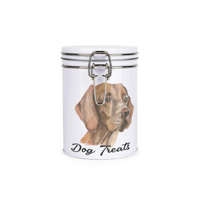 Purely Home Vizsla Dog Treats Canister By Rhiannon ChaunceyMetal Clip Lid Food Storage Jar For Pet Food 700Ml from B&Q
