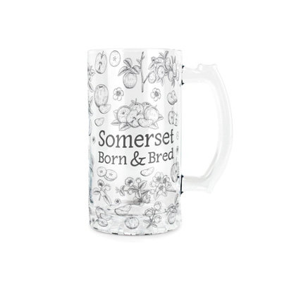 Purely Home Somerset Born & Bred Glass SteinApple Cider Drinks Glass Gift/present450Ml Drinking Cup/tankard With Handle from B&Q
