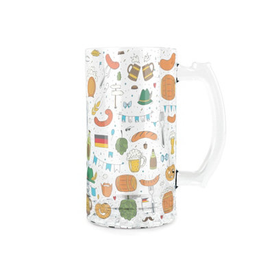B&Q -  Oktoberfest Glass SteinGerman Festival Bratwurst Drinks Glass Gift/present450Ml Drinking Cup/tankard With Handle