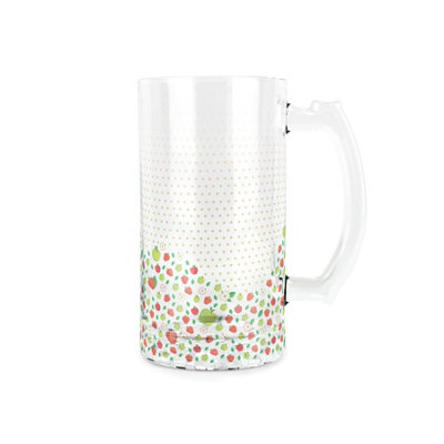 Purely Home Cider Drinker Glass Stein – Somerset Apple Print Novelty Glass Gift/present – 450Ml Drinking Cup/tankard With Handle