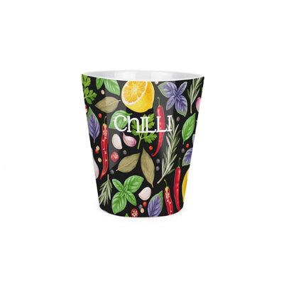 Purely Home Vibrant Herbs Small Ceramic Plant Pot - Black - Image 4
