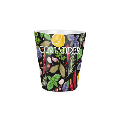 Purely Home Coriander Herbs Plant Pot - Ceramic Plant Pot With Drainage Hole Gift Small