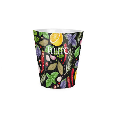 Purely Home Vibrant Herbs Small Ceramic Plant Pot - Black - Image 4