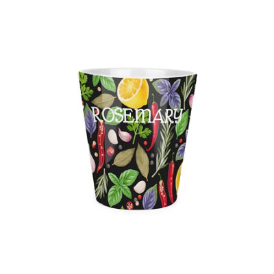 Purely Home Rosemary Herbs Plant Pot - Ceramic Plant Pot With Drainage Hole Gift Small