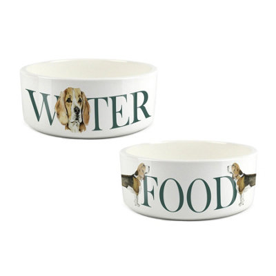 Purely Home Beagle Food & Water Bowl Set By Rhiannon Chauncey from B&Q
