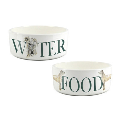 Purely Home Lurcher Food & Water Bowl Set By Rhiannon Chauncey from B&Q