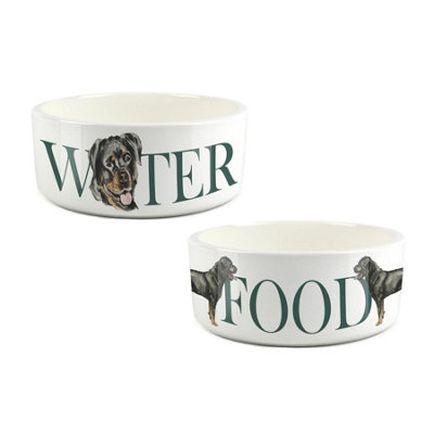 Purely Home Rottweiler Food & Water Bowl Set By Rhiannon Chauncey from B&Q