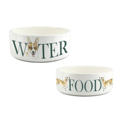 Corgi Pet Bowl Set - Food & Water Ceramic Food Bowls Dog Portrait Gift - Image 3