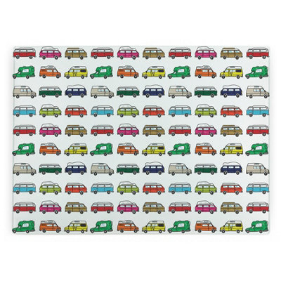 Purely Home Campervans Large Smooth Glass Worktop Protector - Novelty Kitchen Chopping Board - Red - Image 3