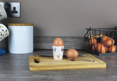 B&Q -  Ceramic Chickens Egg CupsNovelty Kitchen Gift Box Set Of 4