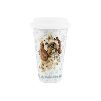 Cockapoo Dog Dad Ceramic Travel Mug - Novelty Dog Portrait Reusable Cup Gift - Image 3