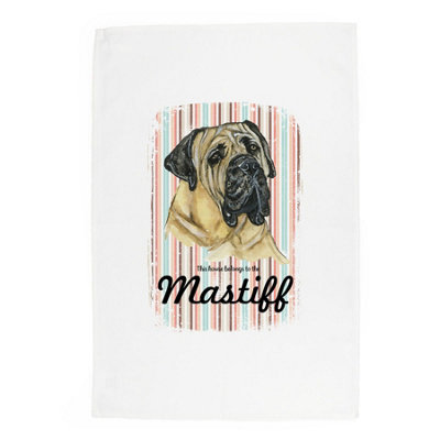 Purely Home Mastiff Tea TowelNovelty Dog Themed Gift Kitchen Linen/dish Cloth from B&Q