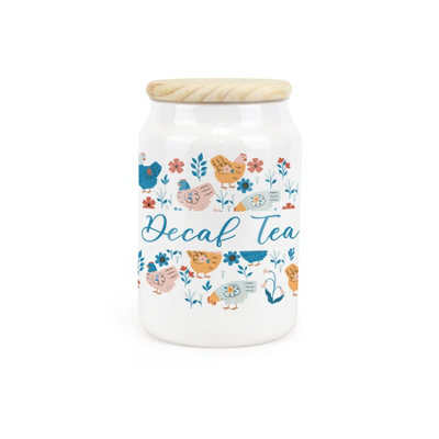 Purely HomeBotanical ChickensDecaf Tea CanisterKitchen Storage Jar from B&Q