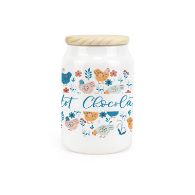 Purely HomeBotanical ChickensHot Chocolate CanisterKitchen Storage Jar from B&Q