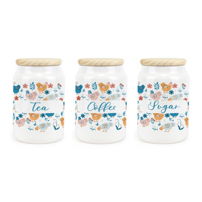 Purely HomeBotanical ChickensTeaCoffee & Sugar CanisterKitchen Storage Jars from B&Q