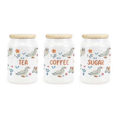 Purely HomeDucks & FlowersTeaCoffee & Sugar CanisterKitchen Storage Jars from B&Q