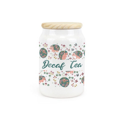 Purely HomeHedgehogs & FlowersDecaf Tea CanisterKitchen Storage Jar from B&Q