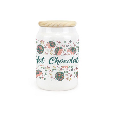 Purely HomeHedgehogs & FlowersHot Chocolate CanisterKitchen Storage Jar from B&Q