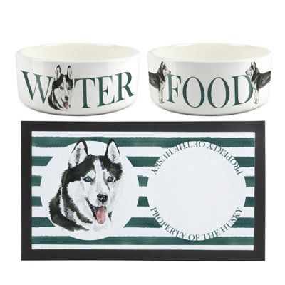Purely Home Husky Pet MatFood & Water Bowl Set from B&Q