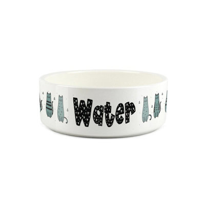 Cartoon Cats Pet Water Bowl - Small Ceramic Water Dish Gifts for Cats - Image 3