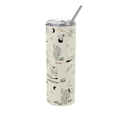Purely Home Country Wild West Stainless Steel Travel Tumbler With Straw - Image 3