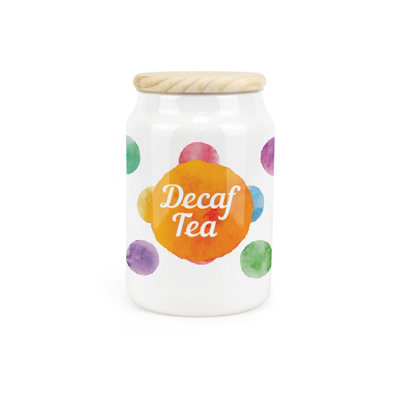 Purely HomePolka DotsDecaf Tea CanisterKitchen Storage Jar from B&Q