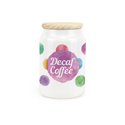 Purely HomePolka DotsDecaf Coffee CanisterKitchen Storage Jar from B&Q
