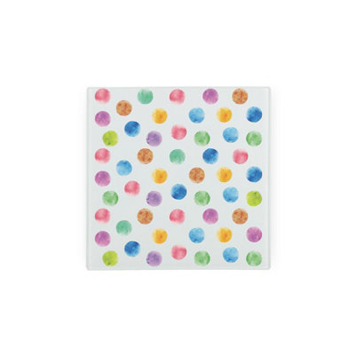 Purely Home Multicoloured Polka Dots Glass Hot Pot StandHeat Resistant Non-Slip Trivet from B&Q