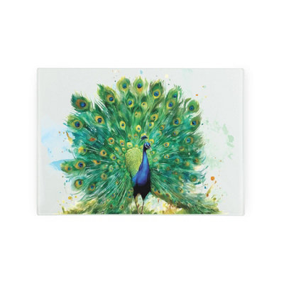 Purely Home Peacock Smooth Glass Worktop SaverSmall Chopping Board from B&Q