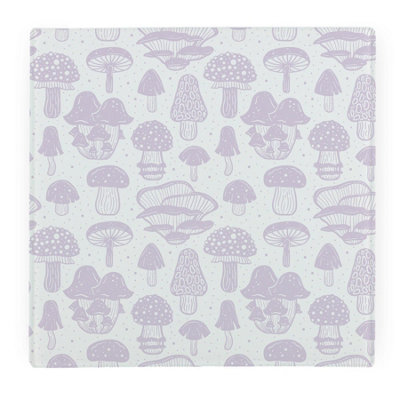 Purely Home Purple Mushrooms Large Square Worktop ProtectorSmooth Glass Chopping Board from B&Q