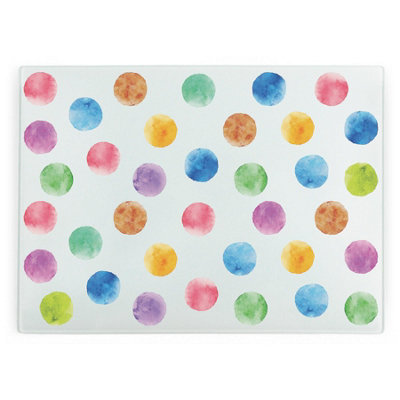 Polka Dots Glass Worktop Protector - Colourful Kitchen Cutting Board Gifts - Image 3