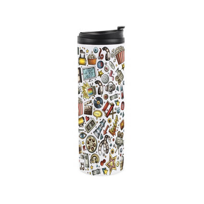 Purely Home Cinema Montage Travel MugGift For TheatreFilm And Movie FansStainless Steel Vacuum-Sealed Double-Walled Drinks Flask from B&Q