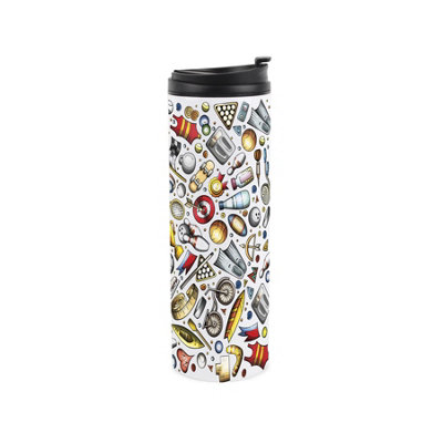 B&Q -  Sports Montage Travel MugSports Event & Hobbies Themed GiftStainless Steel Vacuum-Sealed Double-Walled Hot/cold Drinks Flask