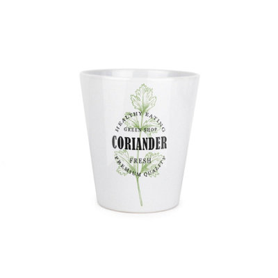Purely Home Fresh Green Herbs Small Ceramic Plant Pot - Green - Image 4