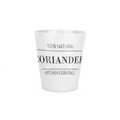 B&Q -  Minimalist Coriander Plant PotSmall Ceramic Indoor Plant Pot Gift
