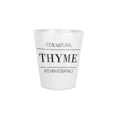 Purely Home Minimalist Thyme Plant PotSmall Ceramic Indoor Plant Pot Gift from B&Q