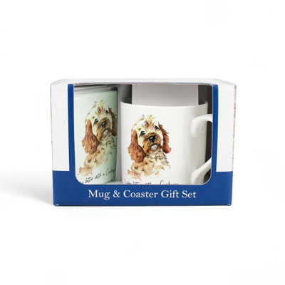 Purely Home Cockapoo Mug & Coaster Gift SetLifes Better With A CockapooBone China Mug And Glass Coaster SetPresent For Dog Lovers from B&Q