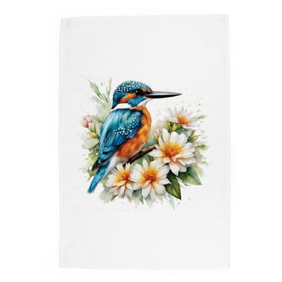 Purely Home Kingfisher Tea TowelPanama Cotton Dish Cloth Kitchen Gift For Bird Lovers from B&Q