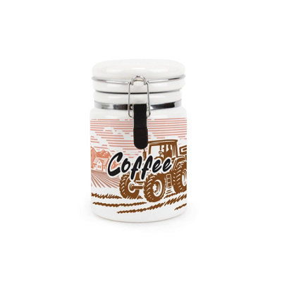 Purely Home Rural Landscapes Coffee Ceramic CanisterCountryside Farming Scene GiftsStorage Container With Clip Lid 400Ml from B&Q
