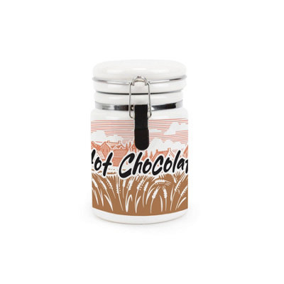 Purely Home Rural Landscapes Hot Chocolate Ceramic CanisterCountryside Farming GiftsStorage Container With Clip Lid 400Ml from B&Q