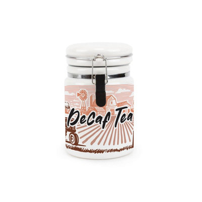 Purely Home Rural Landscapes Decaf Tea Ceramic CanisterCountryside Farming GiftsStorage Container With Clip Lid 400Ml from B&Q