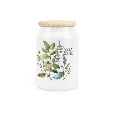 Purely HomeWatercolour HerbsDecaf Coffee CanisterKitchen Storage Jar from B&Q