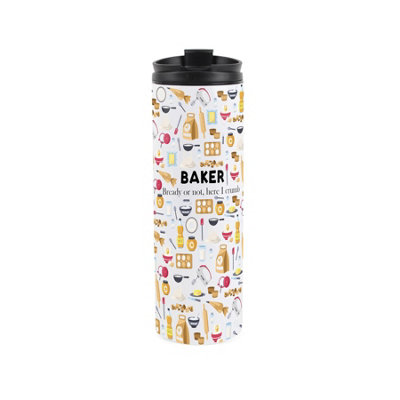 Purely Home Baker Travel MugNovelty Trades Gift Stainless Steel Vacuum-Sealed Double-Walled Hot/cold Drinks Travel Flask from B&Q