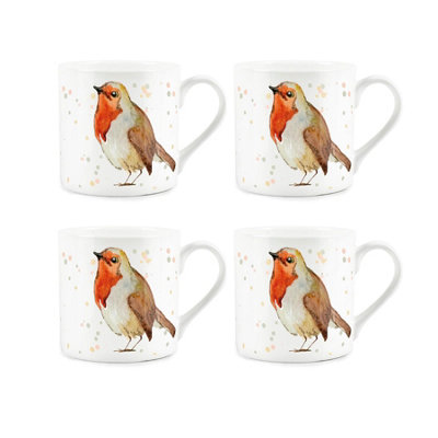Purely Home Robin Bone China MugsSet Of 4 from B&Q