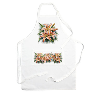 Purely Home  Garden Flowers Lillies ApronFloral Gifts For HerCooking & Baking from B&Q