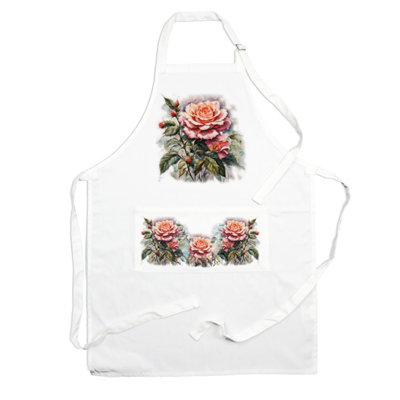 Purely Home  Garden Flowers Roses ApronFloral Gifts For HerCooking & Baking from B&Q