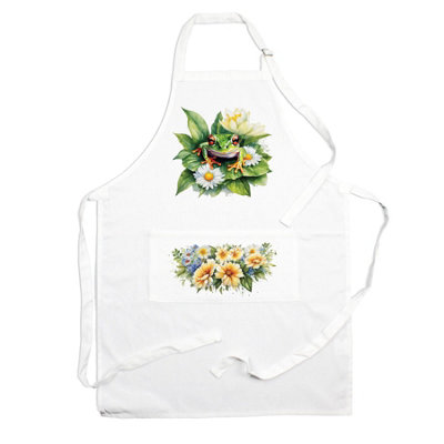 Purely Home Exotic Animals & Flowers Frog ApronFloral Gifts For HerCooking & Baking from B&Q