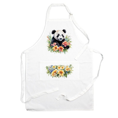Purely Home Exotic Animals & Flowers Panda ApronFloral Gifts For HerCooking & Baking from B&Q