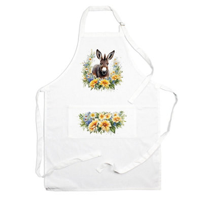 Purely Home Farm Animals & Flowers Donkey Foal ApronFloral Gifts For HerCooking & Baking from B&Q